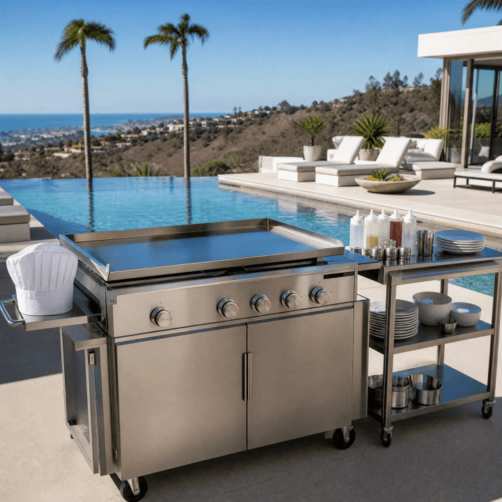 Guests celebrating a special occasion with a private hibachi catering experience